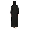Front Open cuff sleeves  Embroidery Abaya - Black Front Open cuff sleeves  Embroidery Abaya - Black
